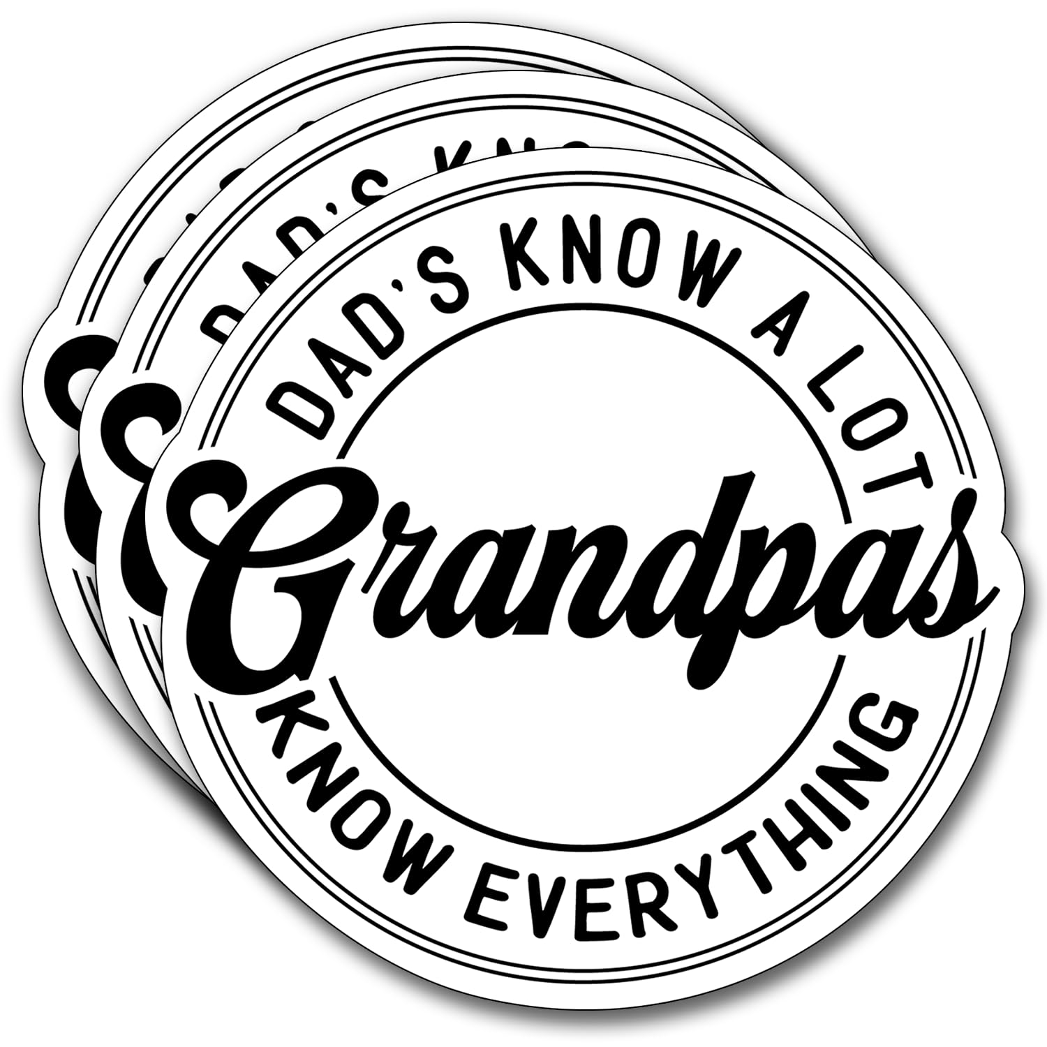 Photo 1 of (3Pcs) Dad's Know a Lot Grandpas Know Everything Sticker, Gifts Dad Decorate Books Laptop Phone, Water Bottles Kindles Stickers, Tumbler Sticker Waterproof Vinyl Decorate Sticker 3" Inch