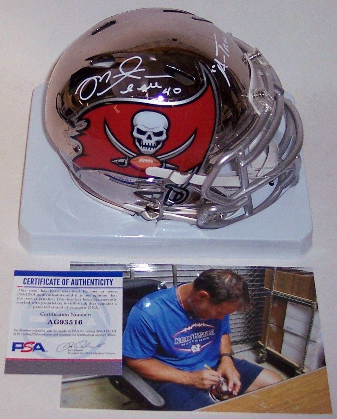 mike alstott signed helmet