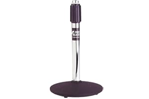 Audio2000'S AST425 Chrome Desktop Microphone Stand with Cast-Iron Round Base and Adjustable Height