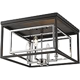 Z-Lite 457F-CH-MB Euclid Flush Mount, 4-Light 240 Total Watts, Chrome and Matte Black