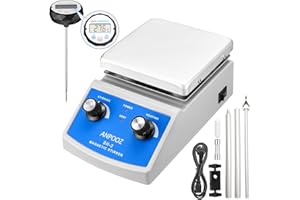 ANPOOZ Magnetic Stirrer Hot Plate w/Thermometer, 100-2000RPM Hot Plate Stirrer w/Stir Bar, Max.520℉ Magnetic Hotplate Stirrer w/TM-Holder, Max.2000mL Capacity Hot Plate with Magnetic Stirrer