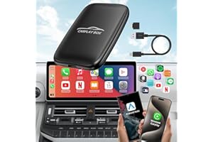 QUANLEX 2024 Upgrade Wireless Carplay Adapter and Android Auto Wireless Adapter Converts Wired to Wireless Carplay Dongle, Carplay Wireless Adapter Support YouTube/Netflix/TF Card,Magic Box Plug & Play