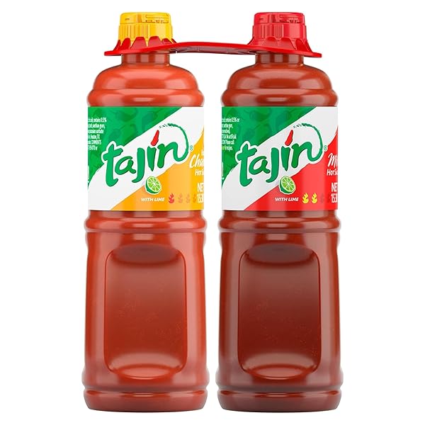 TAJIN FRUITY CHAMOY SAUCE 15.38OZ AND CHILE LIME SAUCE 15.38OZ BUNDLE (PACK OF 2)
