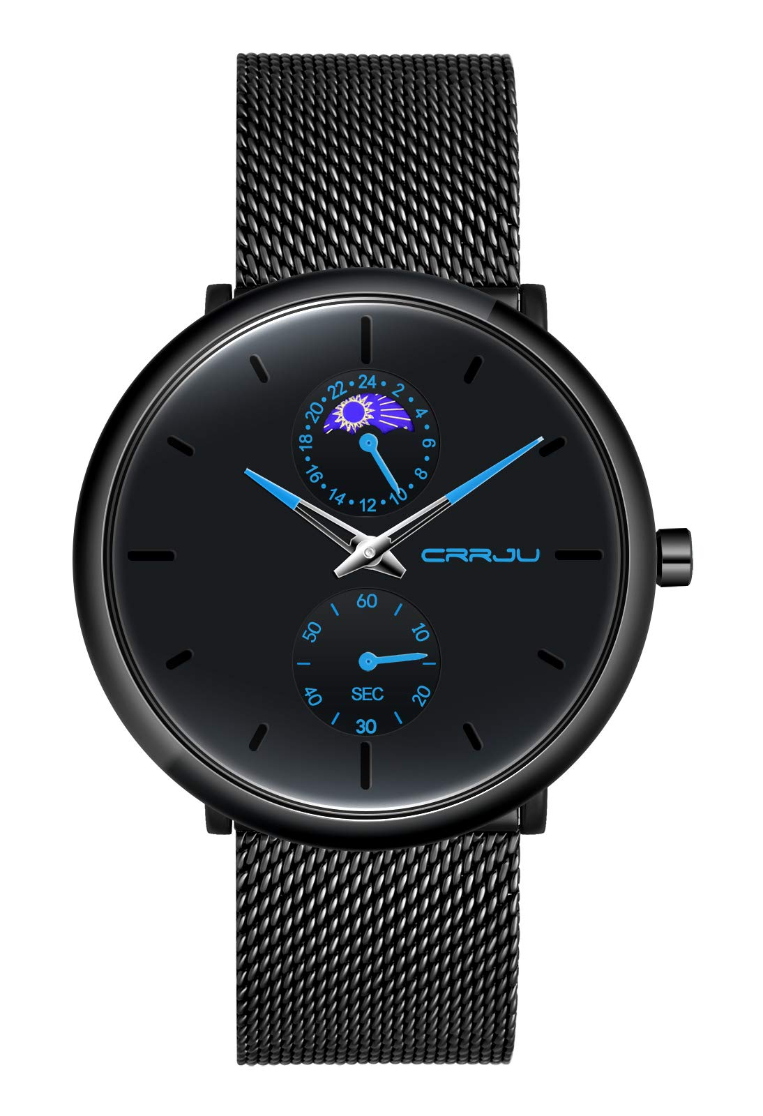 MicLee Men's Wrist Watches, Men's Boy's Quartz Watch, Business Watch, Multi-Function Casual Watch, Alloy Stainless Steel Watch, Mineral Glass dial Window, Stainless Steel mesh Band