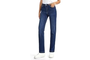 Tallemon Tall Women's 32/34/36 Inseam Straight Leg Jeans Stretch Denim Mid Rise Classic Fit Extra Long Casual Pants