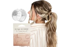 Pony Popper Clip – High Ponytail Holder for Full, Voluminous Styles, Versatile Accessory for All Hair Types, Ponytail Volumizer for Thick & Long Hair, Fancy Accessories for Women, Clear Pony Popper