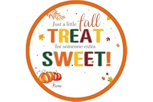 Anwyll Fall Autumn Gift Stickers - Happy Fall Autumn Thanksgiving Name from Stickers 60Pcs 2'' Hello Fall Pumpkin Leave Label Sticker Adhesive A Little Treat for Someone Sweet Sticker for Party Favors