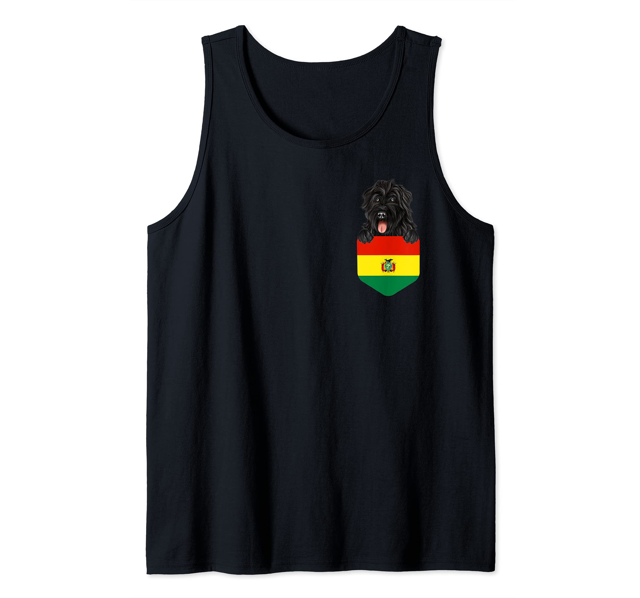 Bolivia Flag Bouvier des Flandres Dog In Pocket Tank Top