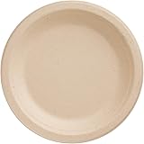 HARVEST PACK 9" inch Round Disposable Compostable Paper Plates - Made From Eco-Friendly Plant Fibers [100 COUNT]