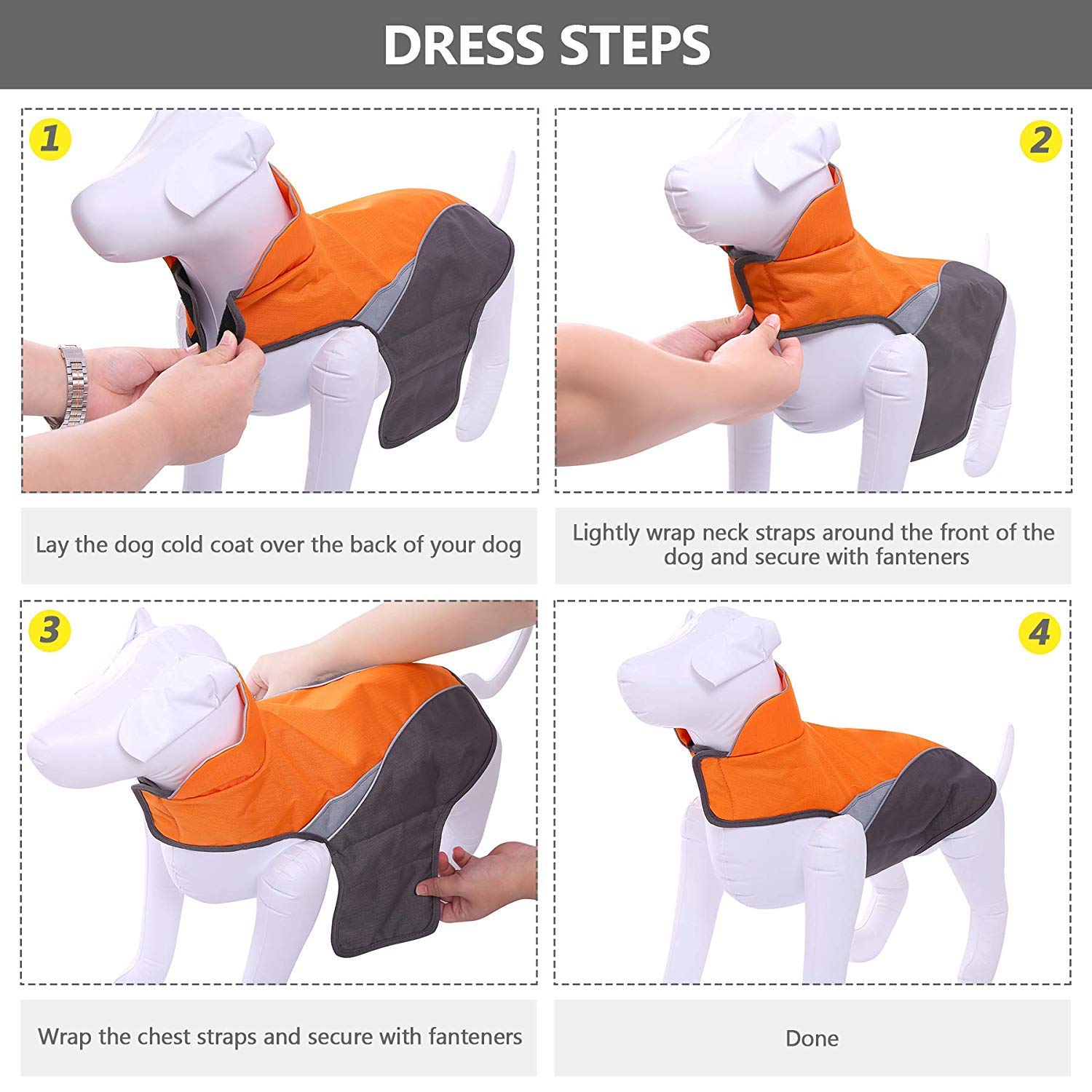 Clan_X Outdoors Dog Coat, Waterproof & Durable Warm Jacket Applied for All Year Around，Available Sizes in XS, S, M, L, XL, XXL.(XS, Orange)