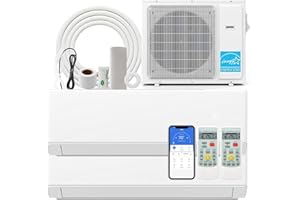 SIMOE 18K BTU Dual Zone 12000 + 12000 BTU Mini Split AC & Heat Pump, Work with Alexa, 22 SEER2 208-230V, Wifi Enabled Mini Sp