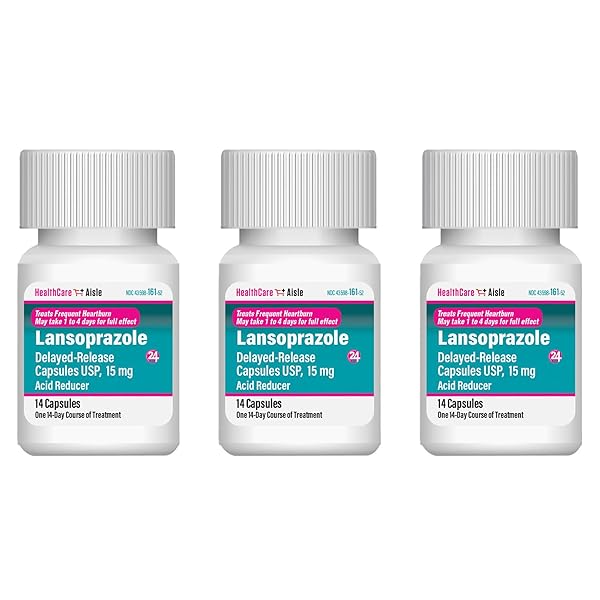 HEALTHCAREAISLE LANSOPRAZOLE 15 MG – 42 DELAYED-RELEASE CAPSULES – ACID REDUCER, TREATS FREQUENT HEARTBURN
