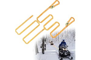 SUMPLUCT Extra Long Snowmobile Tow Straps, 4400lb Break Strength, 19ft Heavy Duty ATV Towing Rope with Hooks for Seld Snowboards Emergency Safety Tool, Snowmobiles Trailer Accessories Kit, Snowmobile Gear