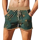 COOFANDY Men's Swim Trunks Quick Dry Swimsuit Color Block Board Short Bathing Suit Swimwear with Mesh Liner