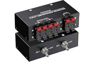 PROZOR 2-Zone Speaker Switch Box, 2-Way Amp/Speaker Selector with Independent A/B Control, Passive Stereo Switcher for Amplifier and Receiver, 150W RMS per Channel, Support 4–16Ω Speakers