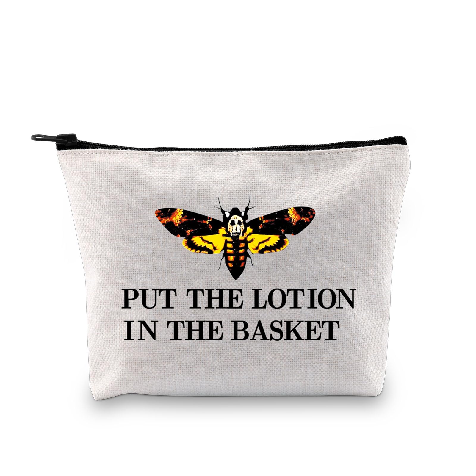PLITI Silence Lambs Horror Movie Inspired Gift Put The Lotion in The Basket Hannibal Lecter Fan Gift Makeup Bag (The Basket bagU)