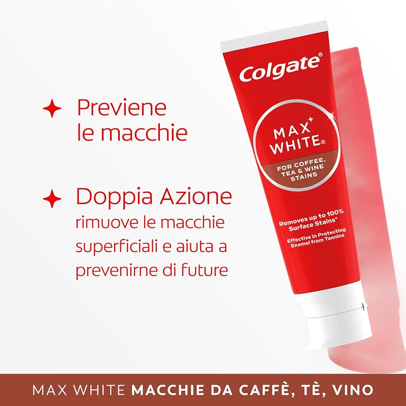 Max White, Dentifricio Sbiancante Per Caffè e Tè, 4x75 ml