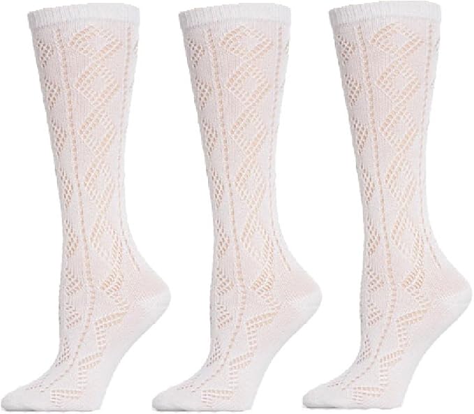Drew Brady Girls Knee High Pelerine School Socks White All Sizes