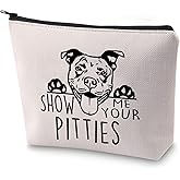 ZJXHPO Funny Pitbull Gift Show Me Your Pitties Dog Lovers Gift Pitbull Mom Cosmetic Bag Zipper Accessory Pouch (Pitties Dog)