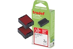 Trodat Replacement Ink Pads 6/4921 – Pack of 2, Red Ink – for The Printy 4921 and 492150