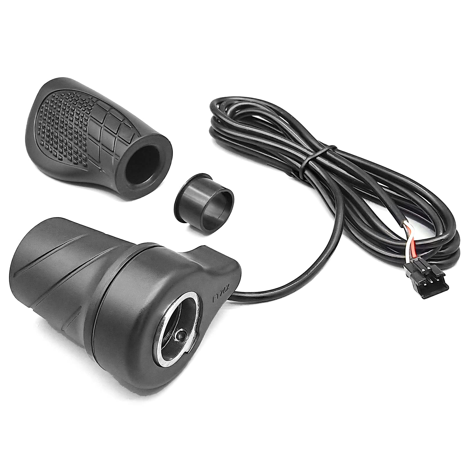 HUDAMZKY Ebike Twist Throttle 48V WUXING 76X Left Hand E bike Half Throttle Compatible 12V-72V Electric Bicycle Scooter Accessories (76X Left SM Plug)