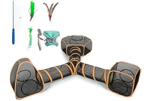 Wilhiker 5 in 1 Outdoor Cat Tents with Tunnels for Outside - Cat Enclosures for Indoor Cats with Accessories