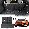 GALVAGNITE Cargo Mat for 2020-2024 2025 Ford Explorer, All Weather TPE Cargo Liner with Backrest Mats for Explorer ST/XLT Accessories (Trunk Mat with Backrest Mat)