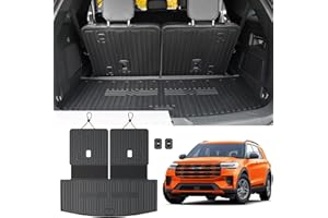 GALVAGNITE Cargo Mat for 2020-2024 2025 Ford Explorer, All Weather TPE Cargo Liner with Backrest Mats for Explorer ST/XLT Accessories (Trunk Mat with Backrest Mat)