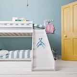 Design Elements Tuva Cabin Bed with Bunk, Slide & Play Area - White view 4