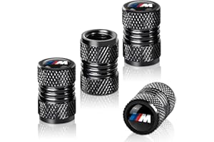 GIWOQU 4 Pcs Black Metal Car Wheel Tire Valve Stem Cover Auto Valve Stem Caps Suitable for BMW M X1 X3 M3 M5 X1 X5 X6 Z4 3 5 7 Series Decoration Accessories