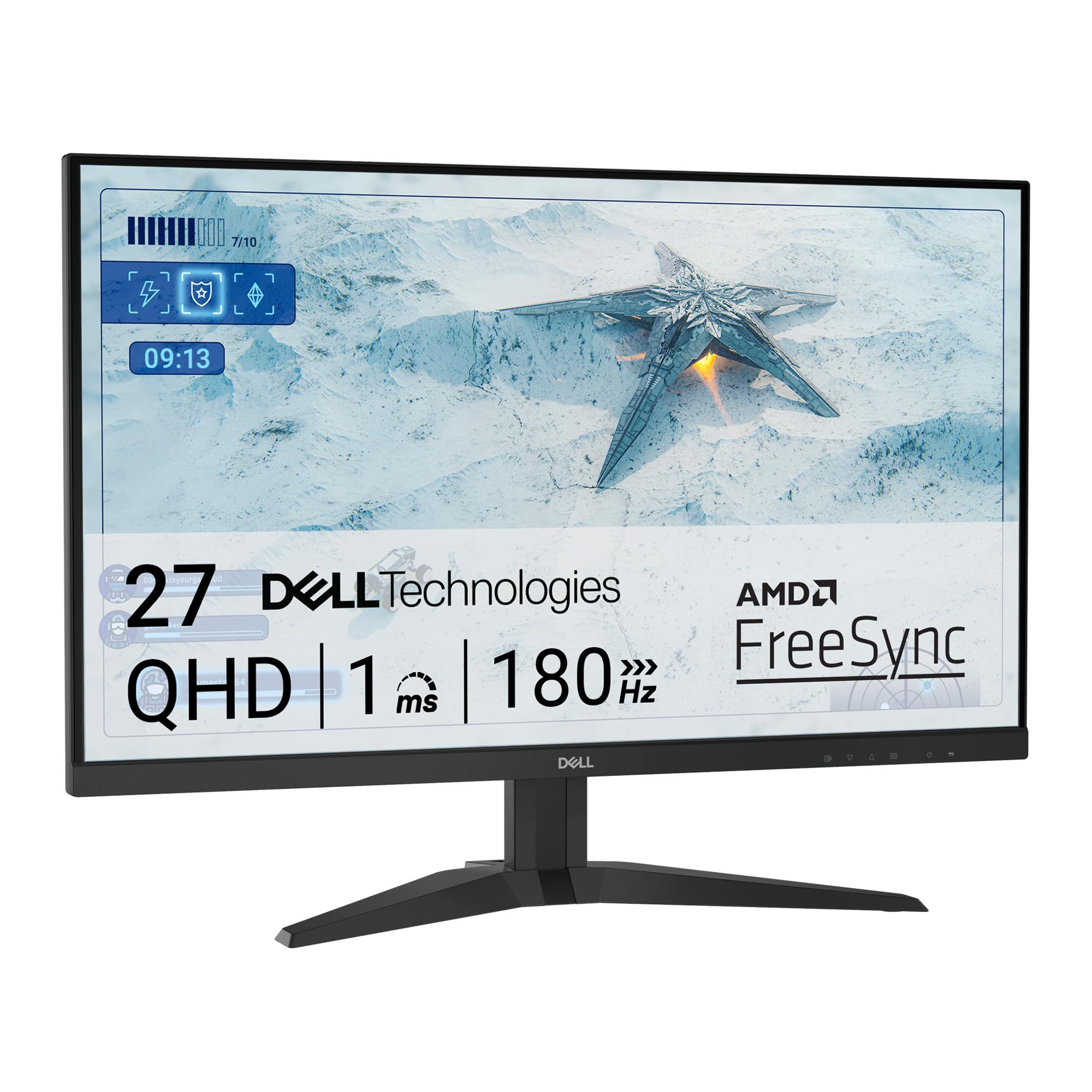Dell G2725D 27" Qhd (2560X1440) Écran PC Gaming, 180Hz, Ips, 1Ms, Amd Freesync, 99% Srgb, Displayport, 2X Hdmi, Garantie 3 Ans, Noir