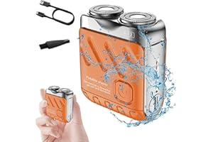XING CHEN HAI YANG R-12 Luggage Electric Shaver,Beard Shaver Mini and Portable Suitcase Design,Portable Electric Shavers,USB Rechargeable One-Button Long Lasting for Home Travel (Orange)