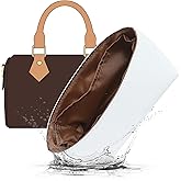 Doxo Upgraded Purse Organizer Insert Compatible with Lv Speedy Nano and More, Lightweight Dupont Paper Waterproof Mini Bag Organizer Insert with Zip,8 Pockets(Brown,XS)