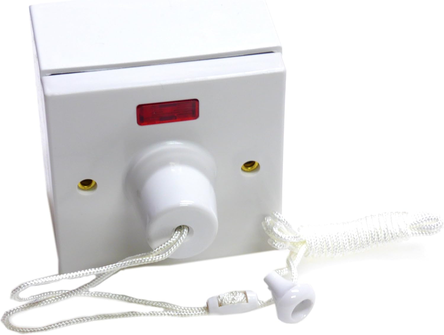 S-LINE 45 Amp Shower Switch Ceiling Pull Cord Comes with 44mm Surface Backbox - Double Pole, White - Image 3