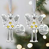 2 Pieces Best Friend Angel Ornaments Gift, Angel Friendship Ornaments New Year Christmas Birthday Gift for Friend Women Female with Velvet Drawstring Bag