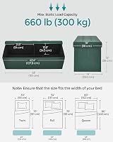 SONGMICS MAZIE Collection Storage Ottoman Bench 110 cm Foldable Green view 5