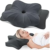 DONAMA Cervical Pillow for Neck and Shoulder,Contour Memory Foam Pillow,Ergonomic Neck Support Pillow for Side Back Stomach Sleepers with Pillowcase-King Size