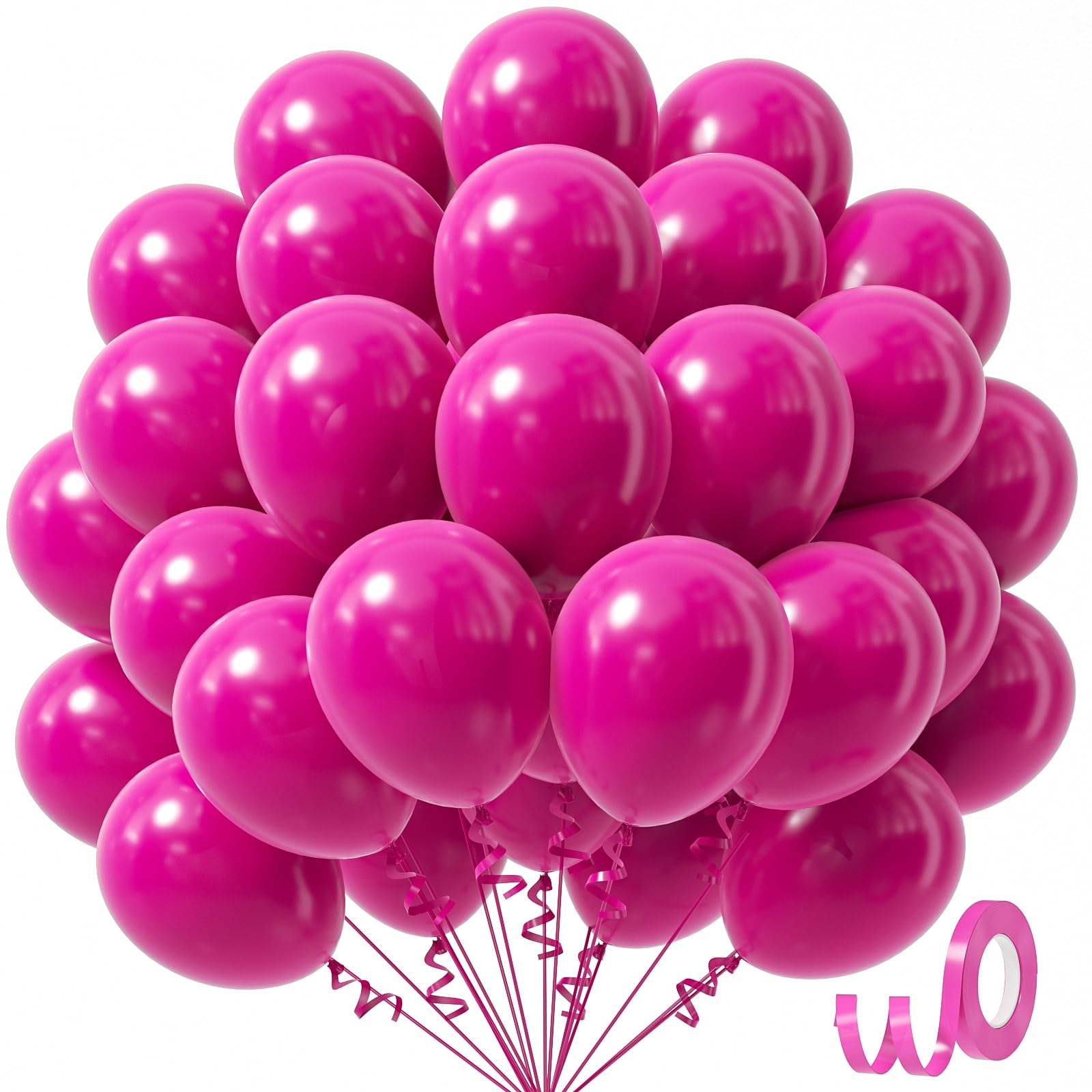 Awenztech Hot Pink Balloons 12 inch, Hot Pink Latex