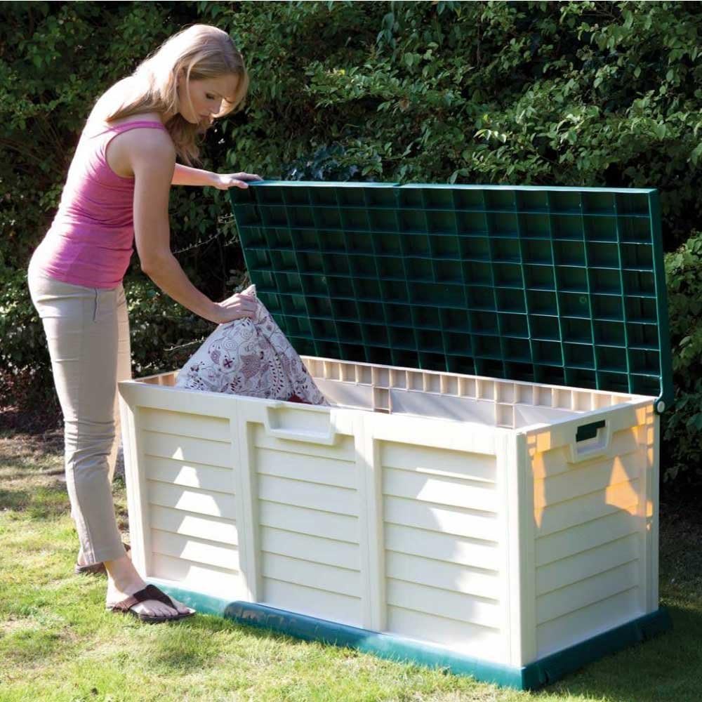 Durable caja de almacenamiento de plástico/banco – perfecto para