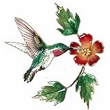 Wall Art - Hummingbird with Trumpet Flower Metal Wall Sculpture - Bird And Floral Wall Decor