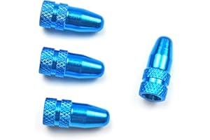 ANKECYC Sky-Blue Aluminum Presta Valve Caps for Bike Tires – Fits Presta/French Valve Stems on MTB, Road, Hybrid & Mountain Bicycles – Durable Cycling Tire Stem Covers (4 Pack)
