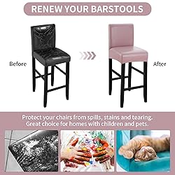YISUN Bar Stool Covers, Stretch Waterproof PU Bar
