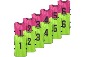Mingzhe Numbered Football Bibs, 12 PCS Loose Polyester Quick Drying Soccer Jerseys Team Training Practice Sports Vest Fit for