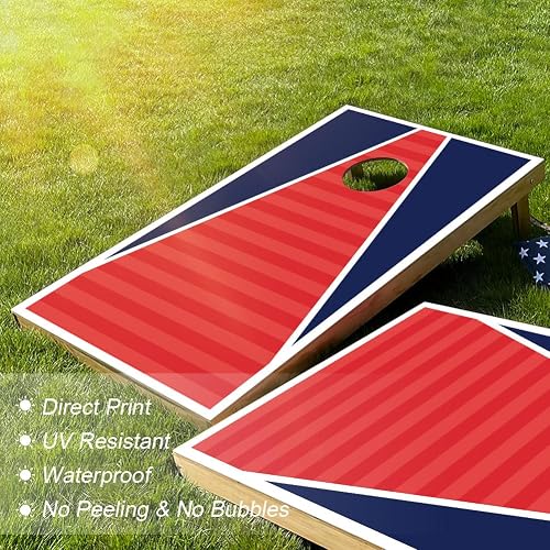 VEVOR Cornhole Set - 4x2 Ft Solid Wood Boards, Portable With Carrying Case, 8 Bean Bags, For Indoor/Outdoor Games - View #6