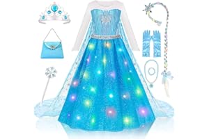 Meland Princess Dress Up for Girls – Light Up Halloween Costume for Girls Age 3-10, Princess Toys for Christmas Birthday Gift