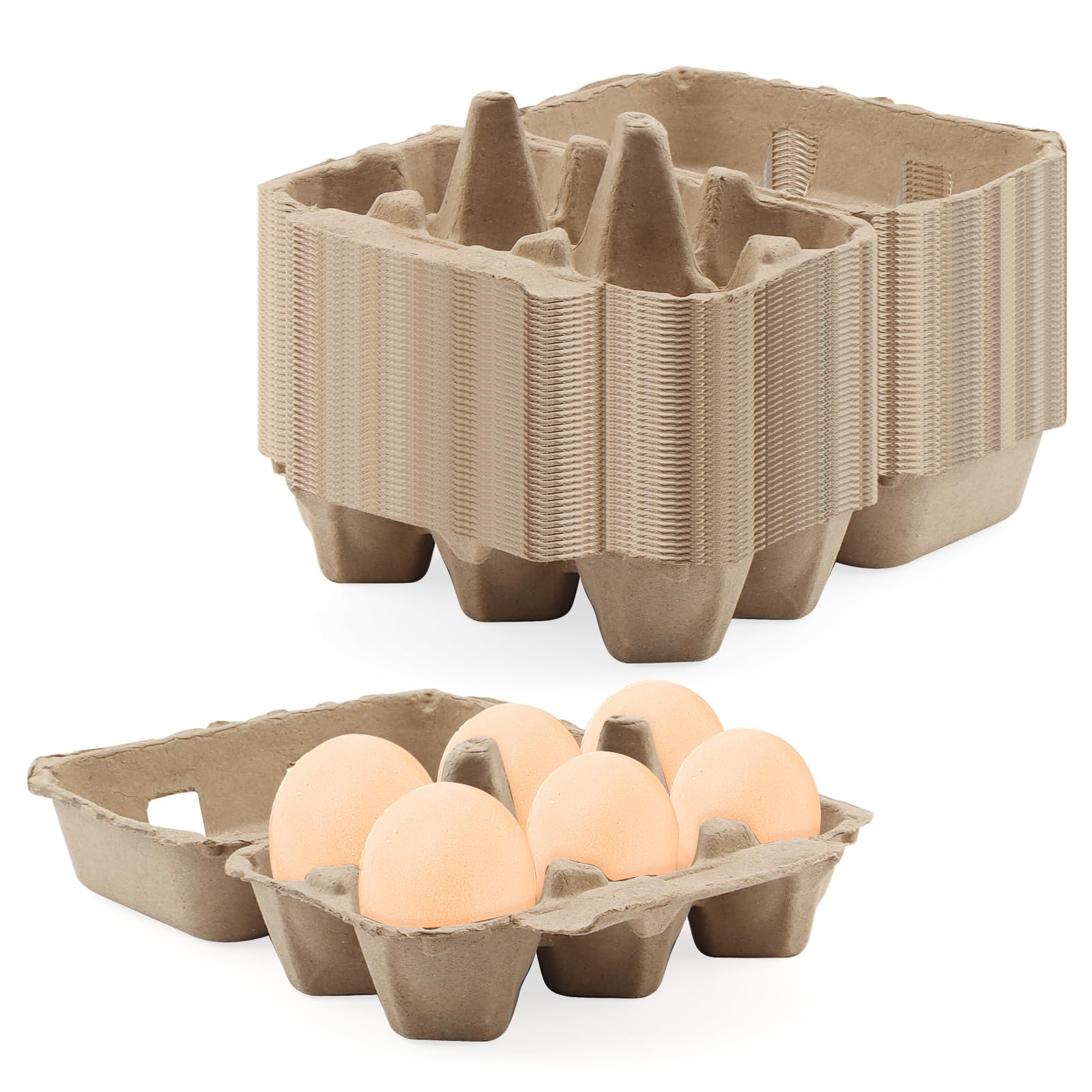 MUKCHAP 40 PCS 6 Count Cardboard Paper Egg Boxes, Pulp Egg Cartons Egg Container for Farm, Home