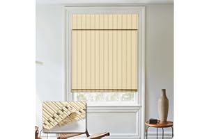 HIDODO Cordless Bamboo Roman Shades, Light Filtering Bamboo Blinds Shades for Indoor Windows, UV Protection Roll Up Blinds for Home, Office, 22" W x 64" H, Beige