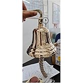 4" Solid Brass Bell Quality Marine Wall Mounted Ship Hanging Bell Perfect for Dinner, Indoor, Outdoor, School, Bar, Reception, Last Order &amp; Church by The Metal Magician