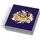 The Memory Company | Licensed NCAA 4-Pack Team Logo Ceramic Blast Coaster Set