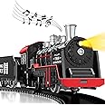 Doloowee Mini Train ElectricTrain Set with Retro Classic Steam（13pcs） Light & Sounds, Gift for Kids, Boys & Girls 3-6 Years